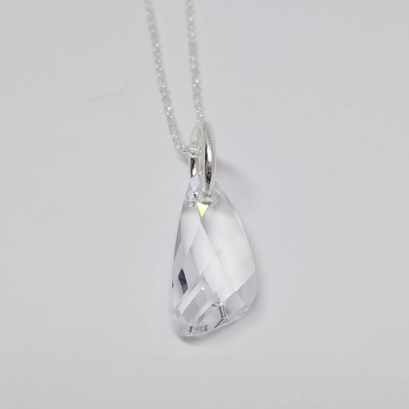 Sterling Silver Necklace Clear Wing Swarovski